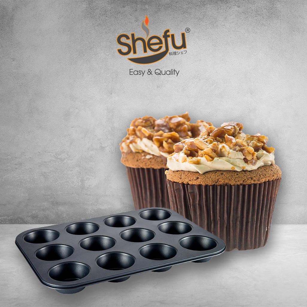 SHEFU 12 Cups Non-Stick Muffin Pan
