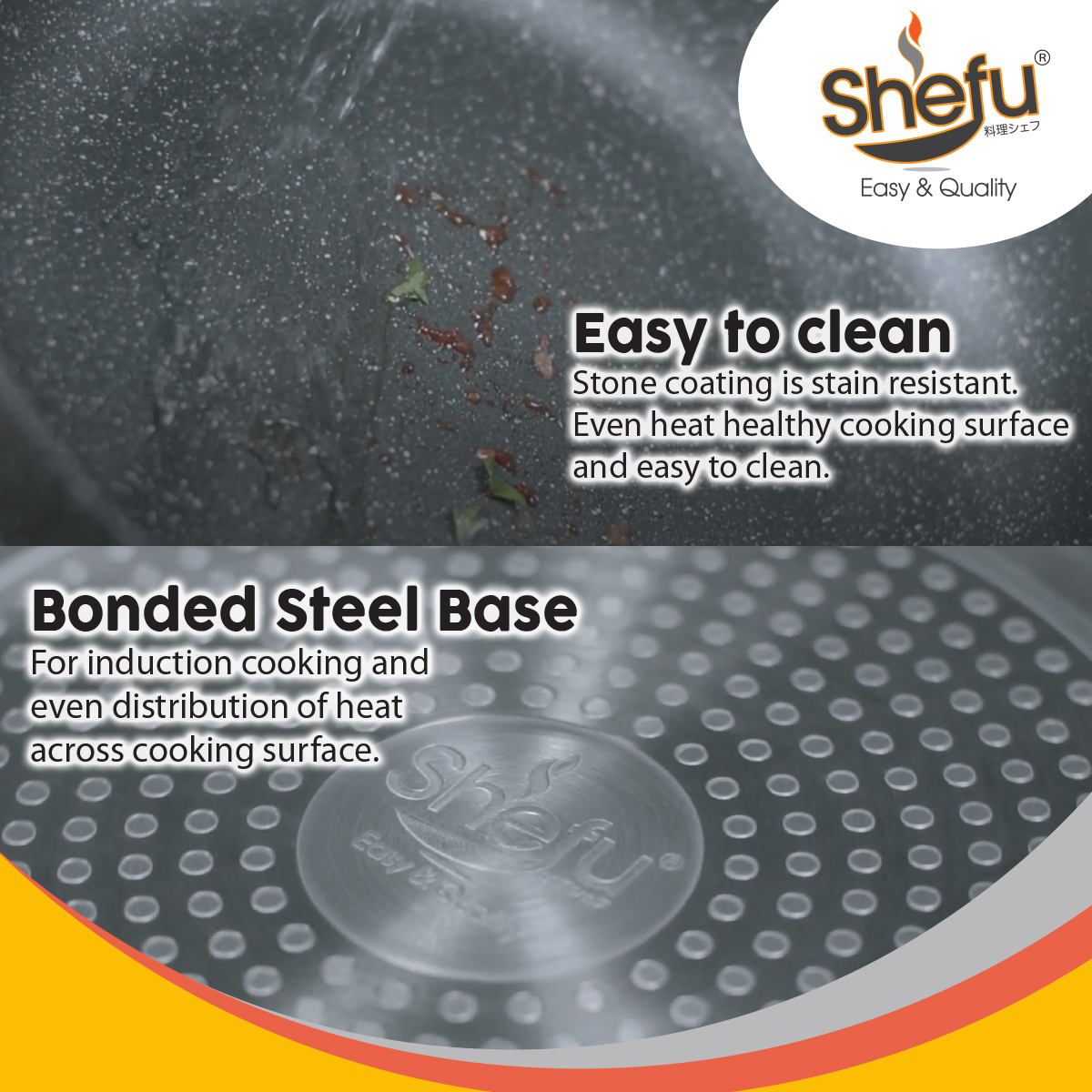 SHEFU 24cm Marble Stone Casserole With Tempered Glass Lid
