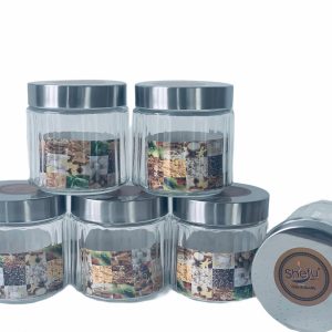 SHEFU  GLASS CANISTER ROUND  800ML 6PCS SET
